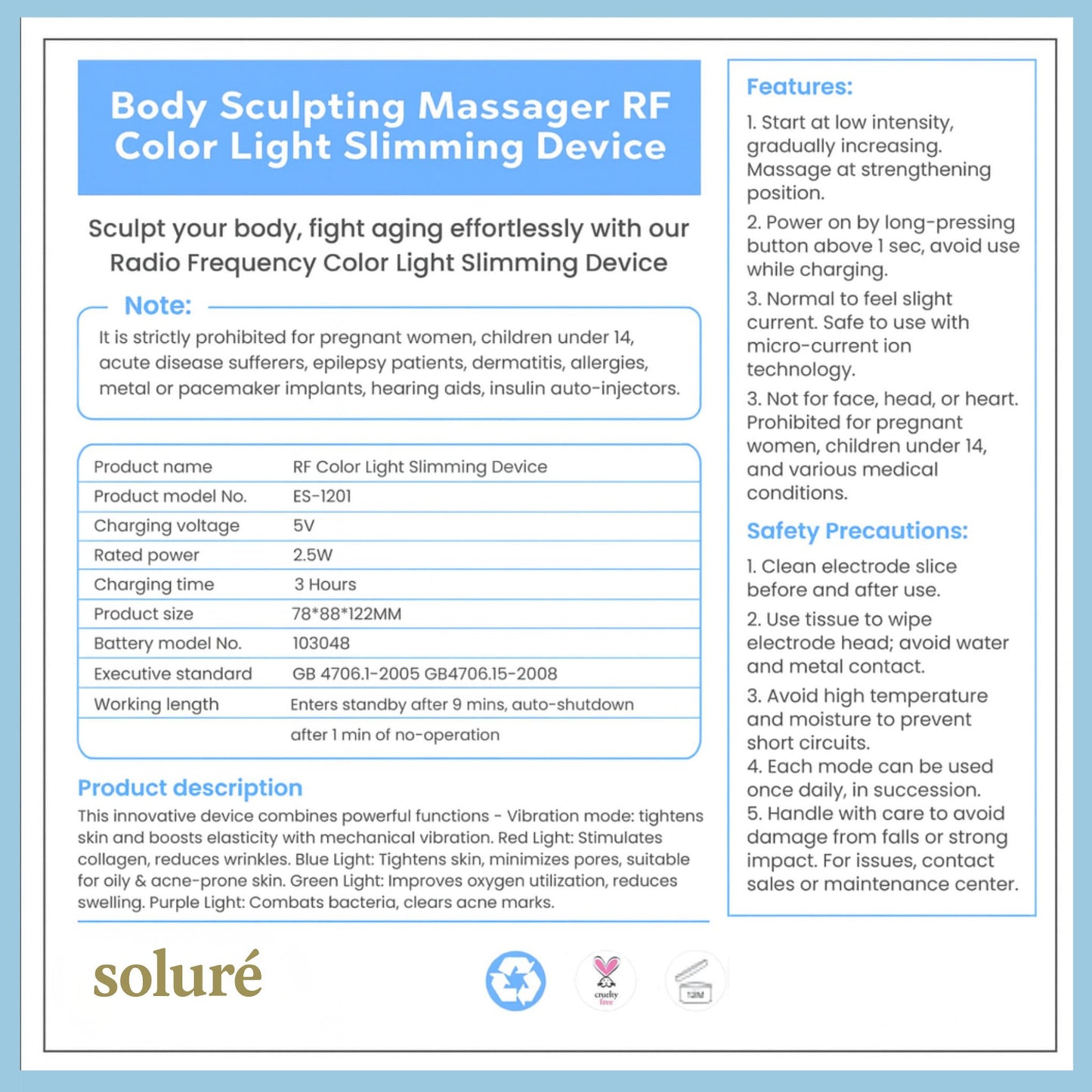 Soluré 4 in 1 RF Sculpt & Slimming Device VERSION 2.0